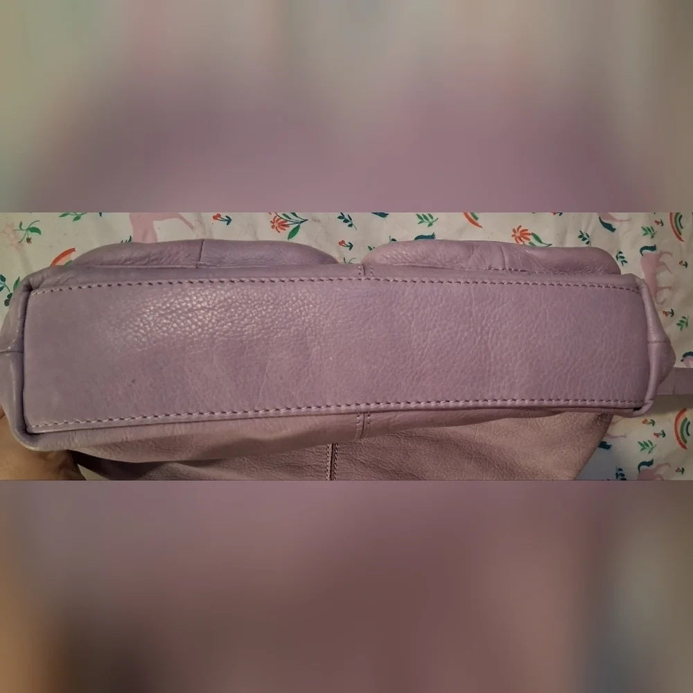 EUC American Leather ALC Jordan Purple Boho Causal Neutral Messenger Purse Bag
